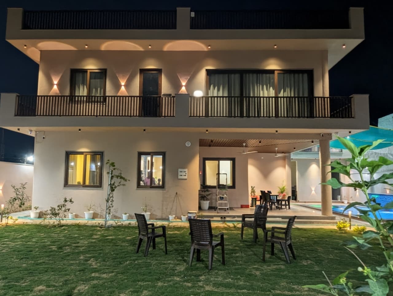 AG Villa luxury private pool villa at night